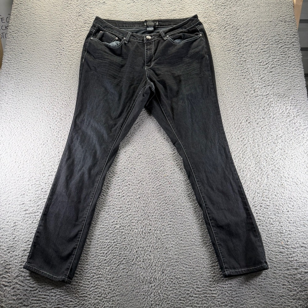 Jeans Colony Jeans Womens 14 Black Cotton Denim Skinny Stretch Western Cowgirl